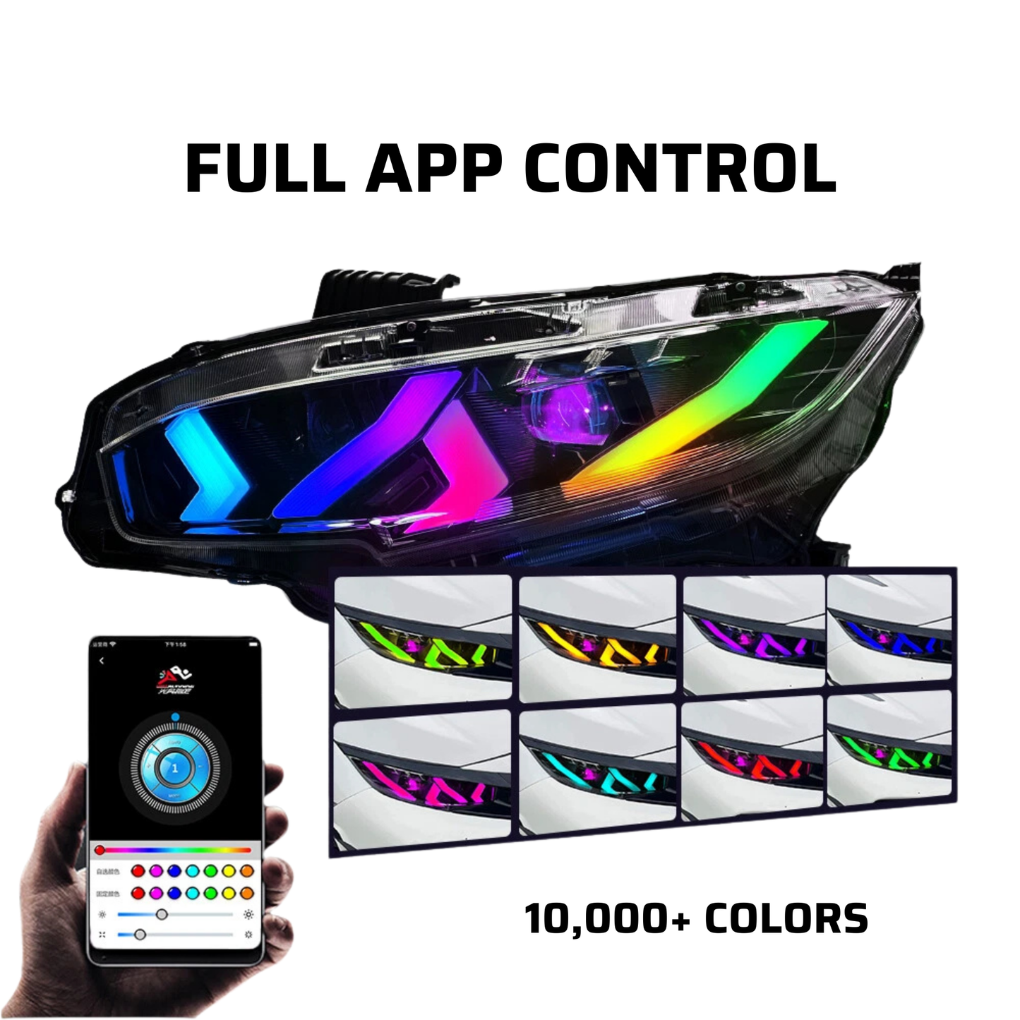 RBG Lambo Inspired Sequential Headlights - 10th Gen Civic